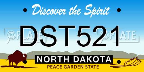 DST521 North Dakota License Plate