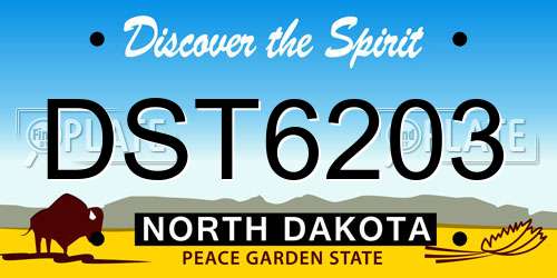 DST6203 North Dakota License Plate