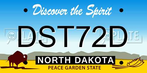DST72D North Dakota License Plate
