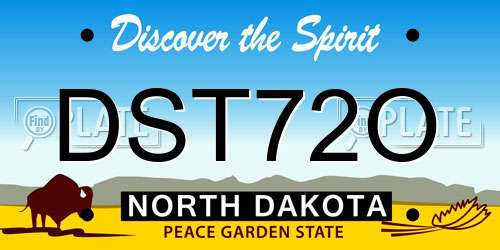DST72O North Dakota License Plate