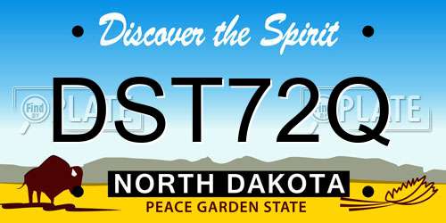 DST72Q North Dakota License Plate