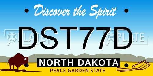 DST77D North Dakota License Plate