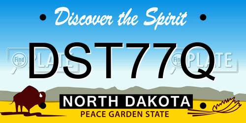 DST77Q North Dakota License Plate