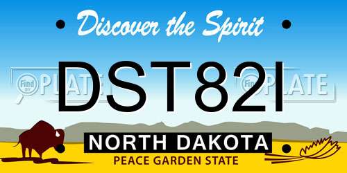 DST82I North Dakota License Plate