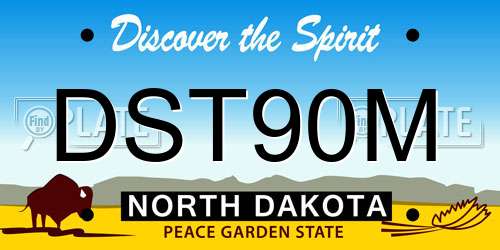 DST90M North Dakota License Plate