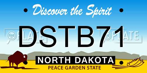 DSTB71 North Dakota License Plate