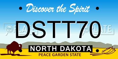 DSTT70 North Dakota License Plate