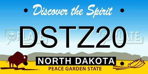 DSTZ20 North Dakota License Plate