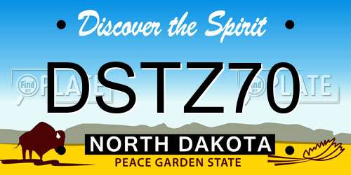DSTZ70 North Dakota License Plate