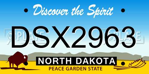 DSX2963 North Dakota License Plate