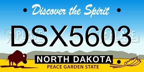 DSX5603 North Dakota License Plate
