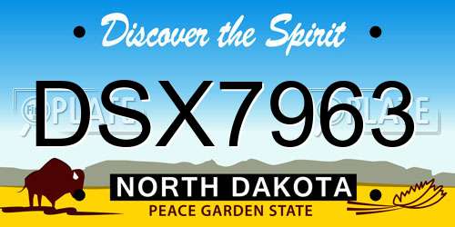 DSX7963 North Dakota License Plate