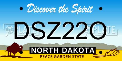 DSZ22O North Dakota License Plate