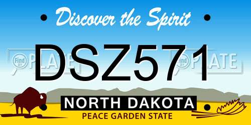 DSZ571 North Dakota License Plate