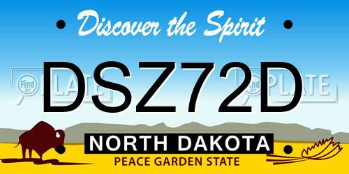 DSZ72D North Dakota License Plate