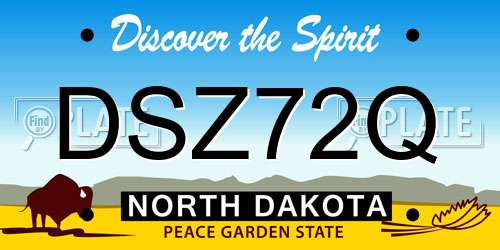 DSZ72Q North Dakota License Plate