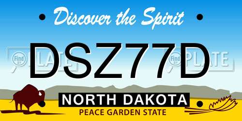 DSZ77D North Dakota License Plate