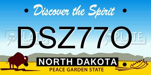 DSZ77O North Dakota License Plate
