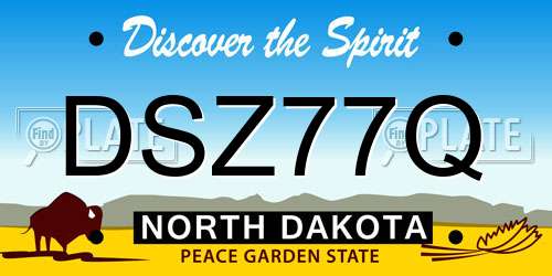 DSZ77Q North Dakota License Plate