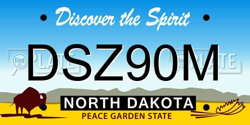 DSZ90M North Dakota License Plate