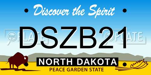 DSZB21 North Dakota License Plate