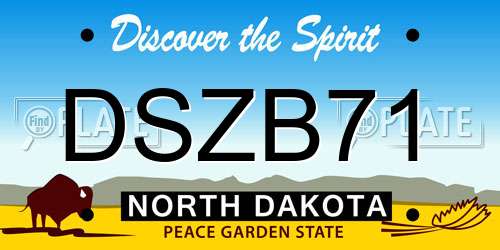 DSZB71 North Dakota License Plate