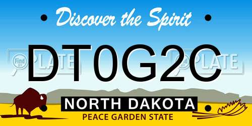 DT0G2C North Dakota License Plate