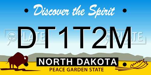 DT1T2M North Dakota License Plate