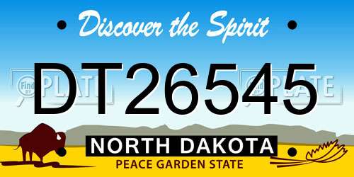 DT26545 North Dakota License Plate