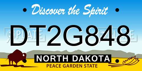 DT2G848 North Dakota License Plate