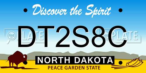 DT2S8C North Dakota License Plate