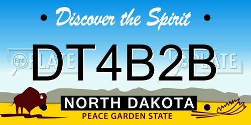 DT4B2B North Dakota License Plate