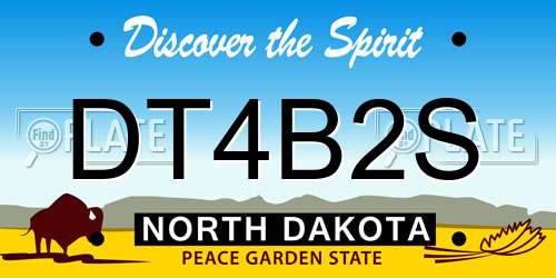 DT4B2S North Dakota License Plate