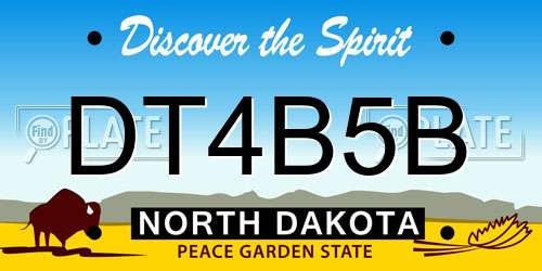 DT4B5B North Dakota License Plate