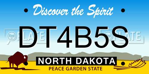 DT4B5S North Dakota License Plate