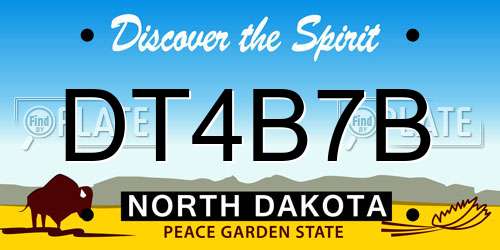 DT4B7B North Dakota License Plate