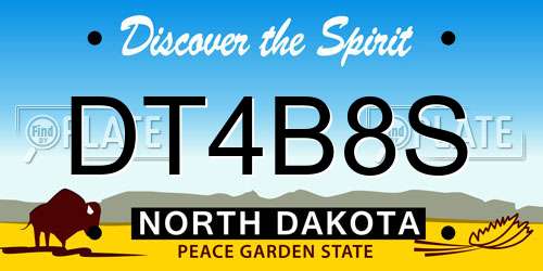 DT4B8S North Dakota License Plate