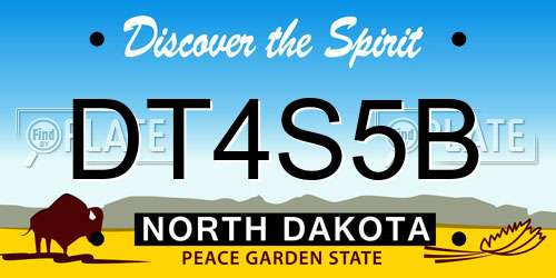 DT4S5B North Dakota License Plate