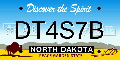 DT4S7B North Dakota License Plate