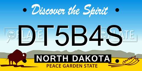 DT5B4S North Dakota License Plate