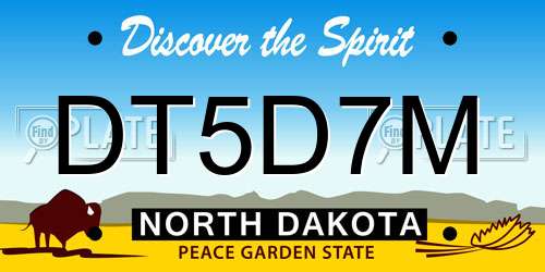 DT5D7M North Dakota License Plate