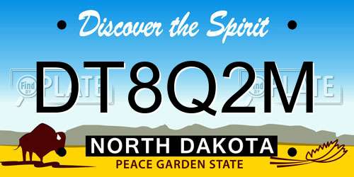 DT8Q2M North Dakota License Plate
