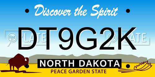 DT9G2K North Dakota License Plate