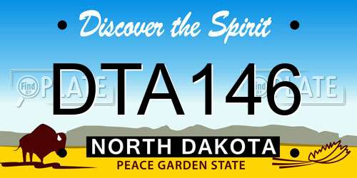 DTA146 North Dakota License Plate