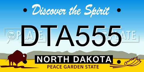 DTA555 North Dakota License Plate