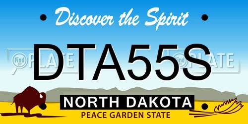 DTA55S North Dakota License Plate