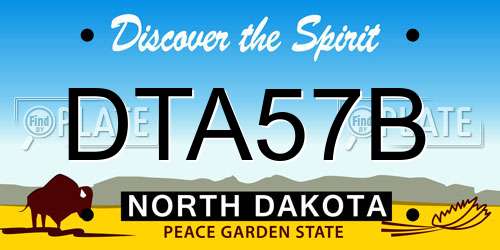 DTA57B North Dakota License Plate