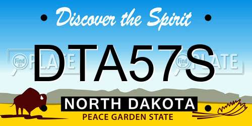 DTA57S North Dakota License Plate