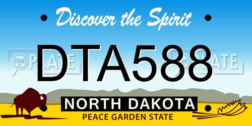 DTA588 North Dakota License Plate