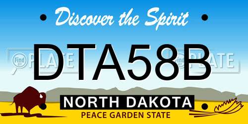 DTA58B North Dakota License Plate